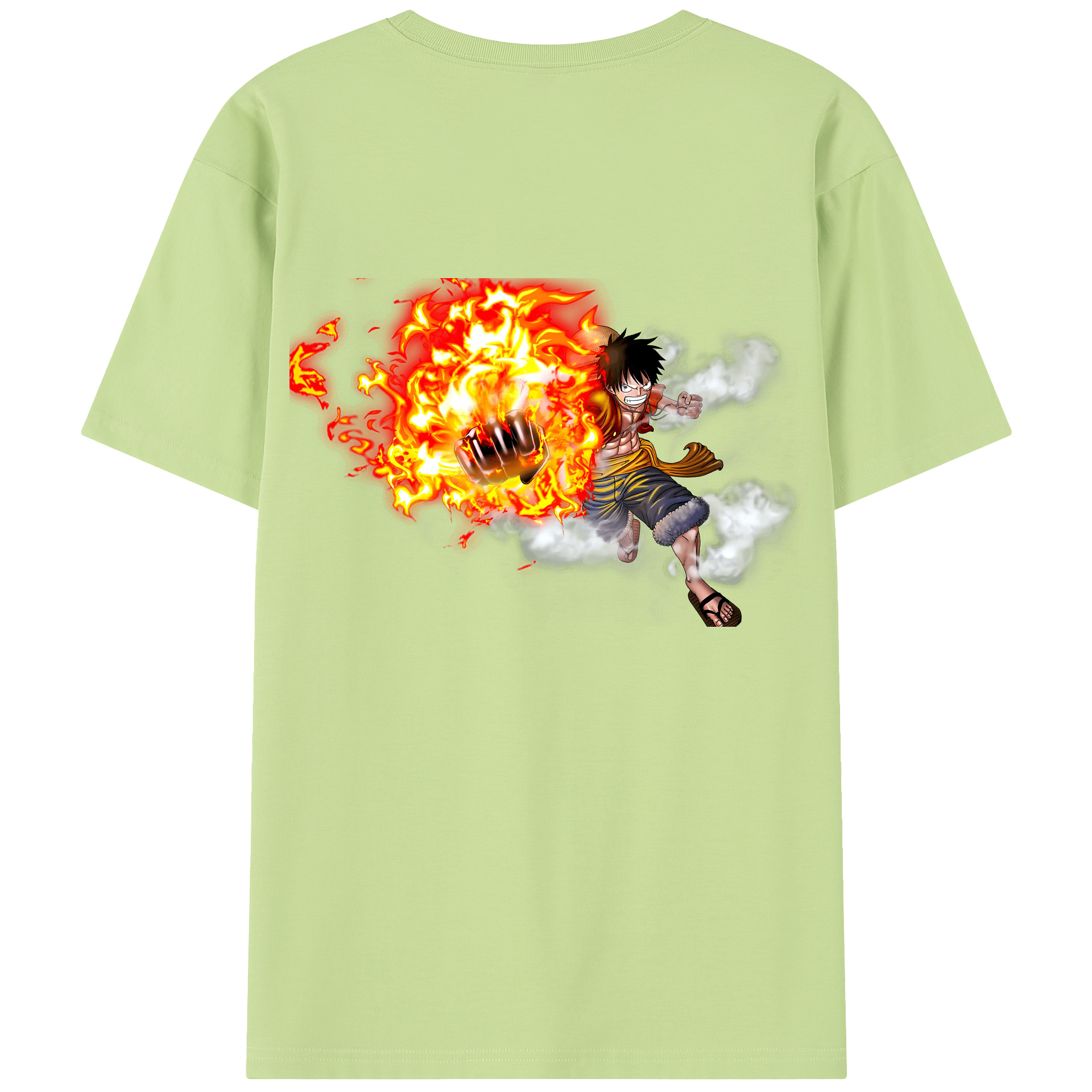 ワンピース モンキー・D・ルフィ ONE PIECE Monkey D. Luffy 綿100％半袖Tシャツ（背面プリント）